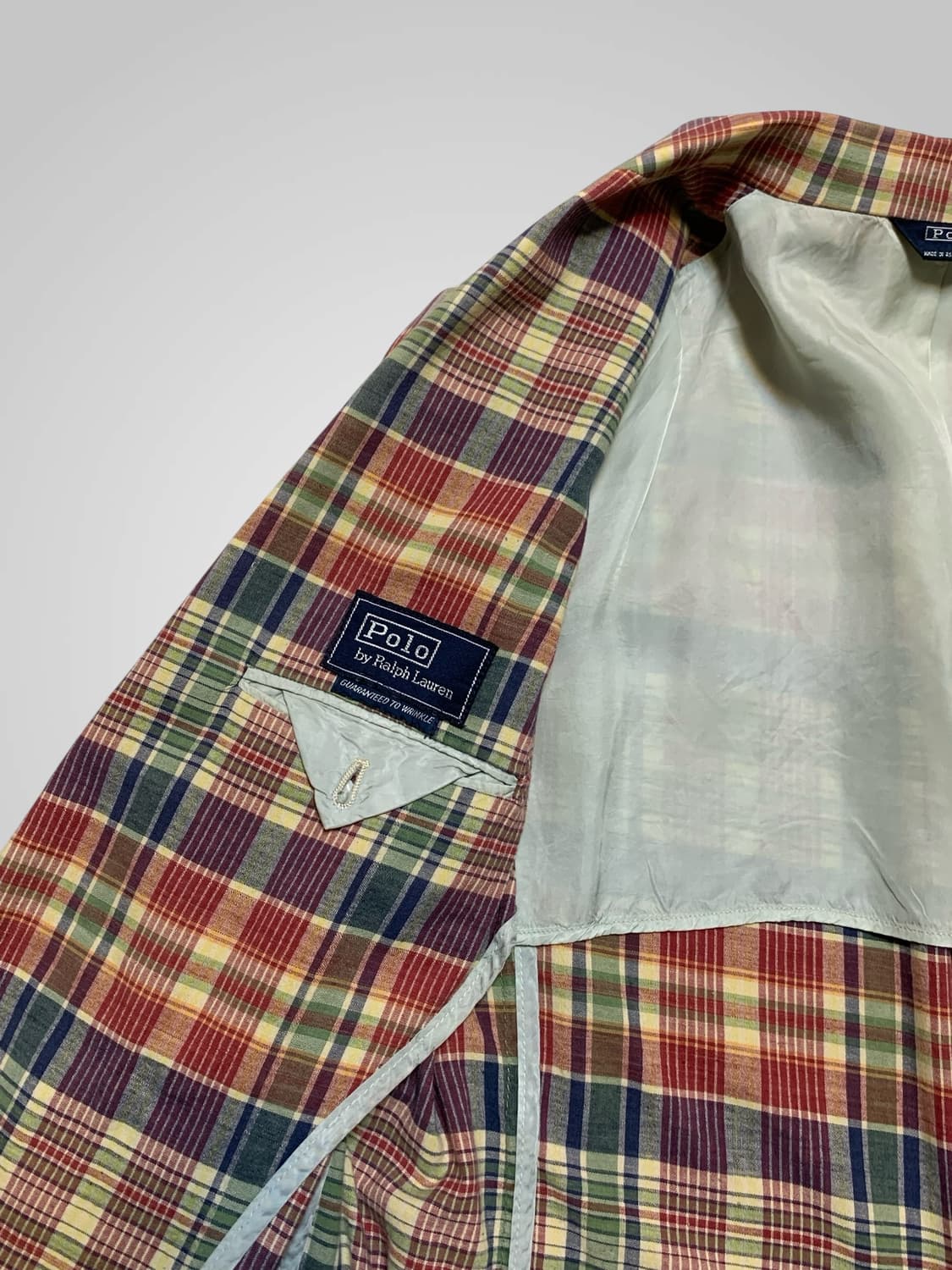 [105]폴로 린넨 체크 블레이저 자켓 상품이미지4