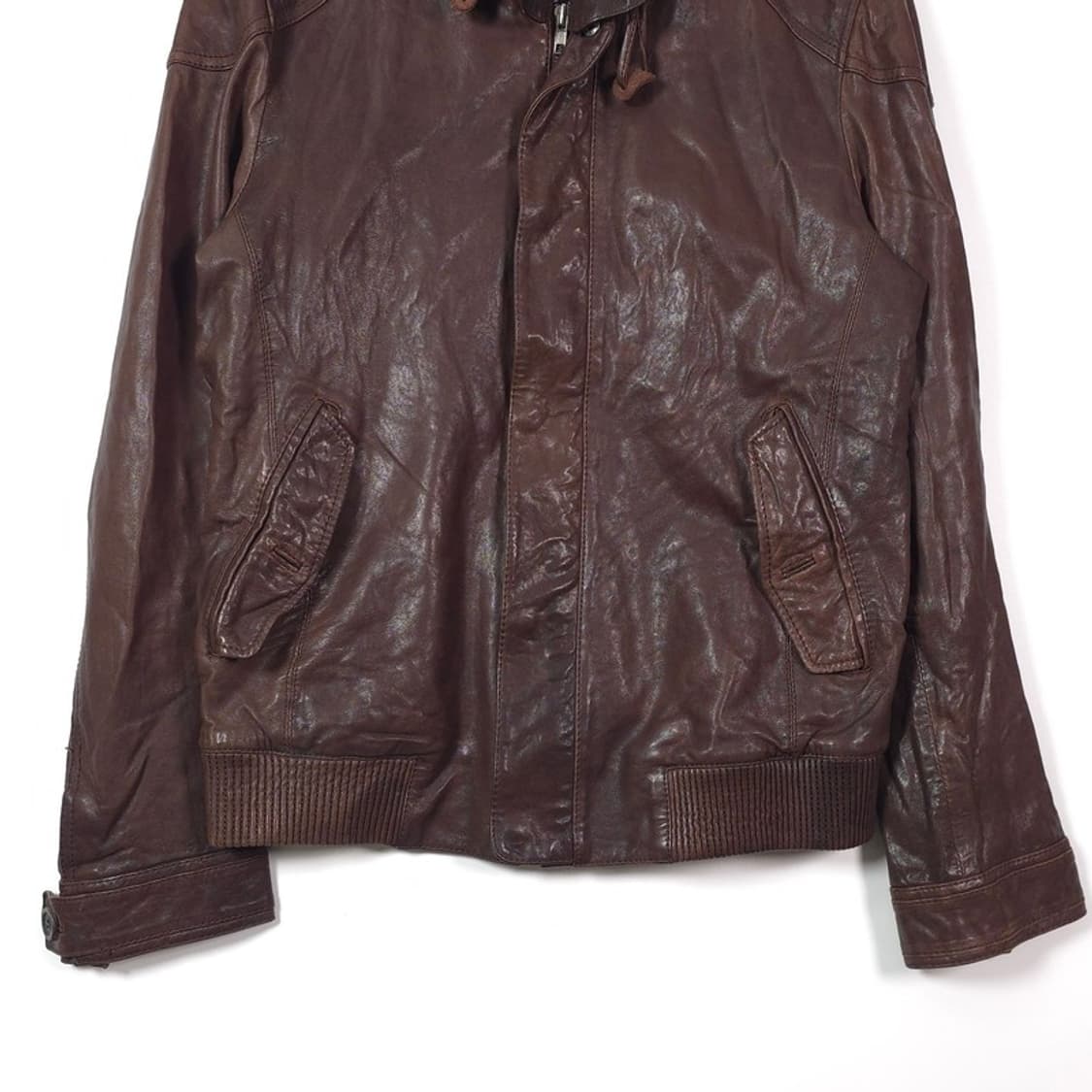 TNGT 리얼 양가죽 빈티지 레더 자켓 L 상품이미지4