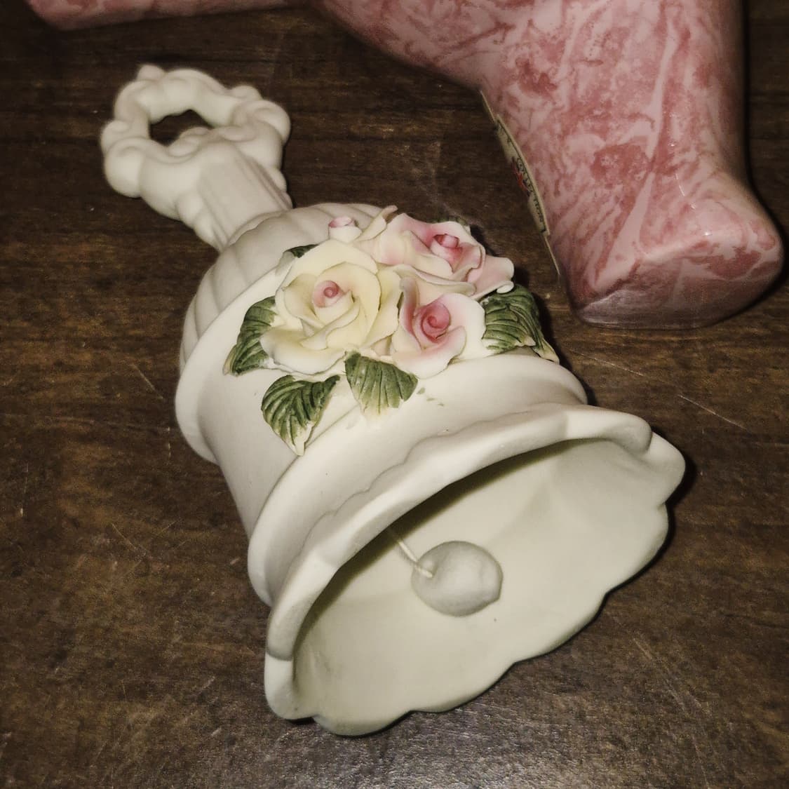 엔틱 핸드 입체 꽃포지 포셀린 탁상&벽걸이 벨 상품이미지4