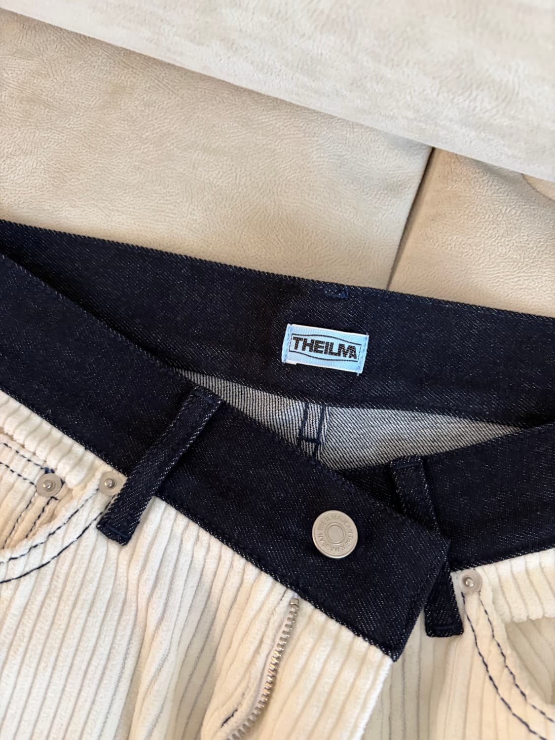 더일마 the ilma 코듀로이 투톤 데님팬츠 S 상품이미지2