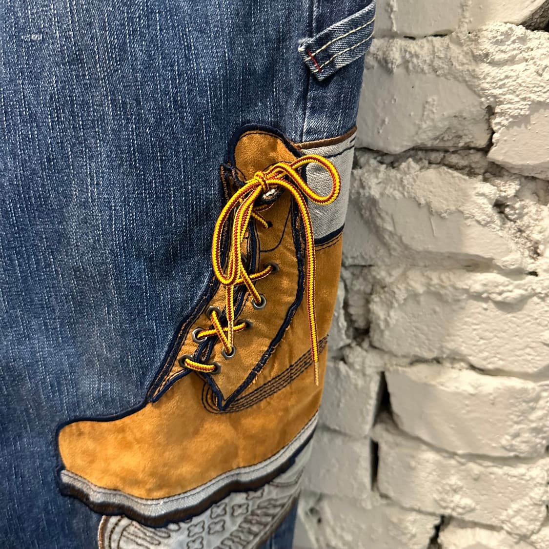 RAW BLUE 디테일 데님 배기 진 상품이미지4