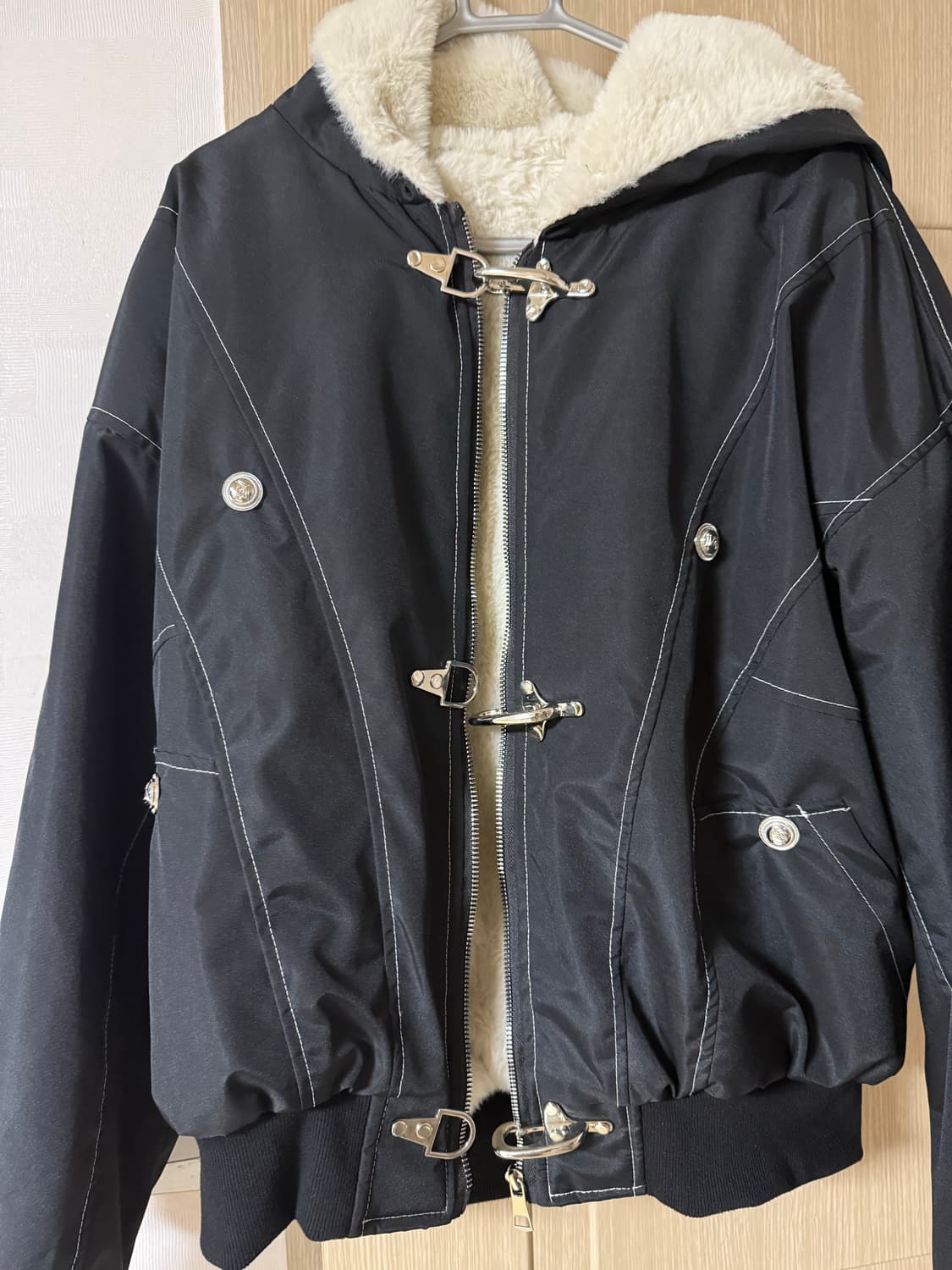 일본 직구 후크 털 자켓 S 상품이미지1