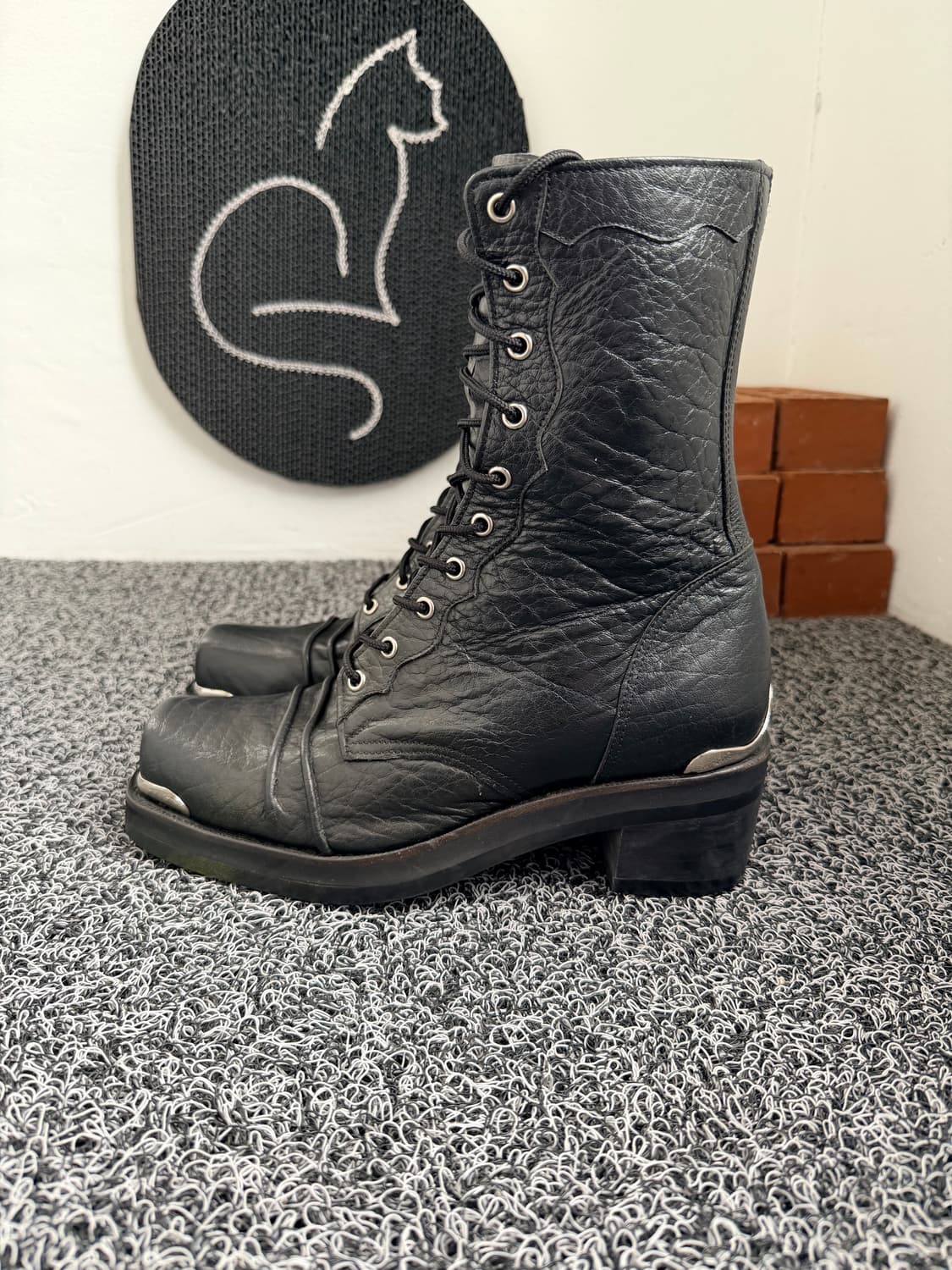 빈티지 하이탑 레이스업 웨스턴 앵클 부츠 상품이미지3