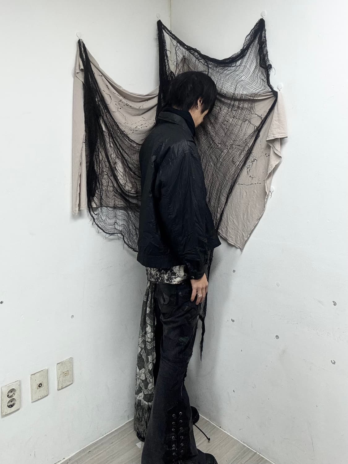 Y2K Bomber-Fit Black Jacket 상품이미지3