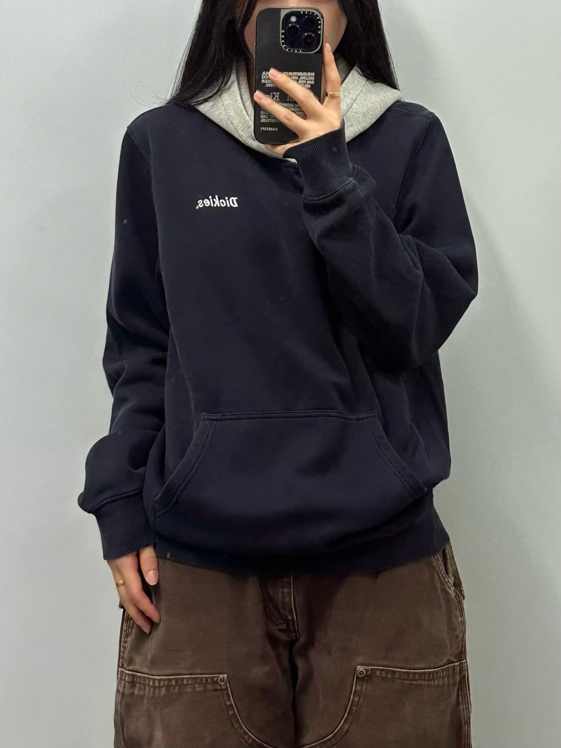 디키즈 자수로고 네이비 후드티 상품이미지1