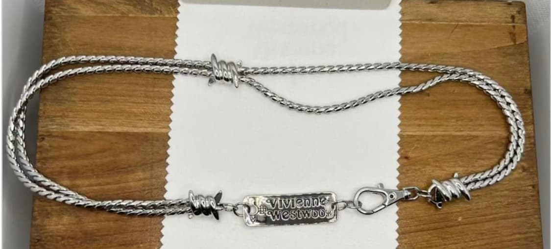 비비안웨스트우드 레터링 orb 각인 체인 초커 목걸이 상품이미지4