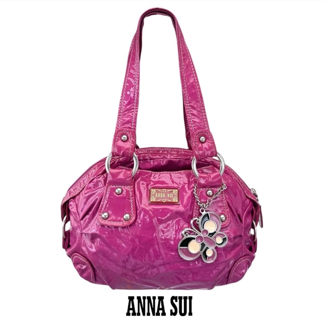 안나수이 퍼플 에나멜 토트백 (키링 미포함) 상품이미지1
