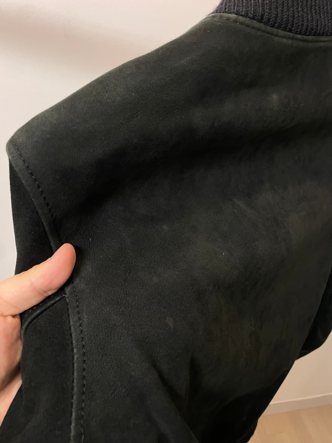 (M) jpn 딥그린 스웨이드 블루종 자켓 상품이미지5