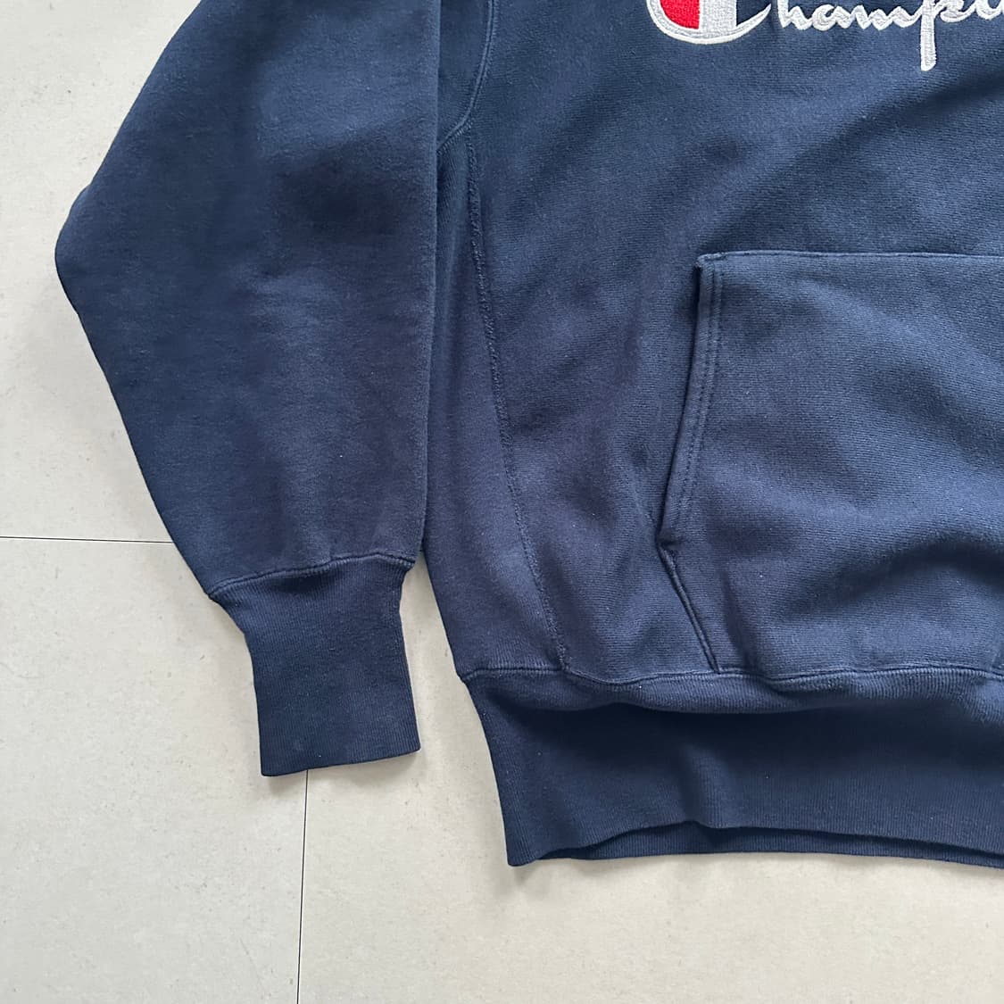 90s 챔피온 리버스위브 네이비 후드티 (M) MADE IN USA 상품이미지4