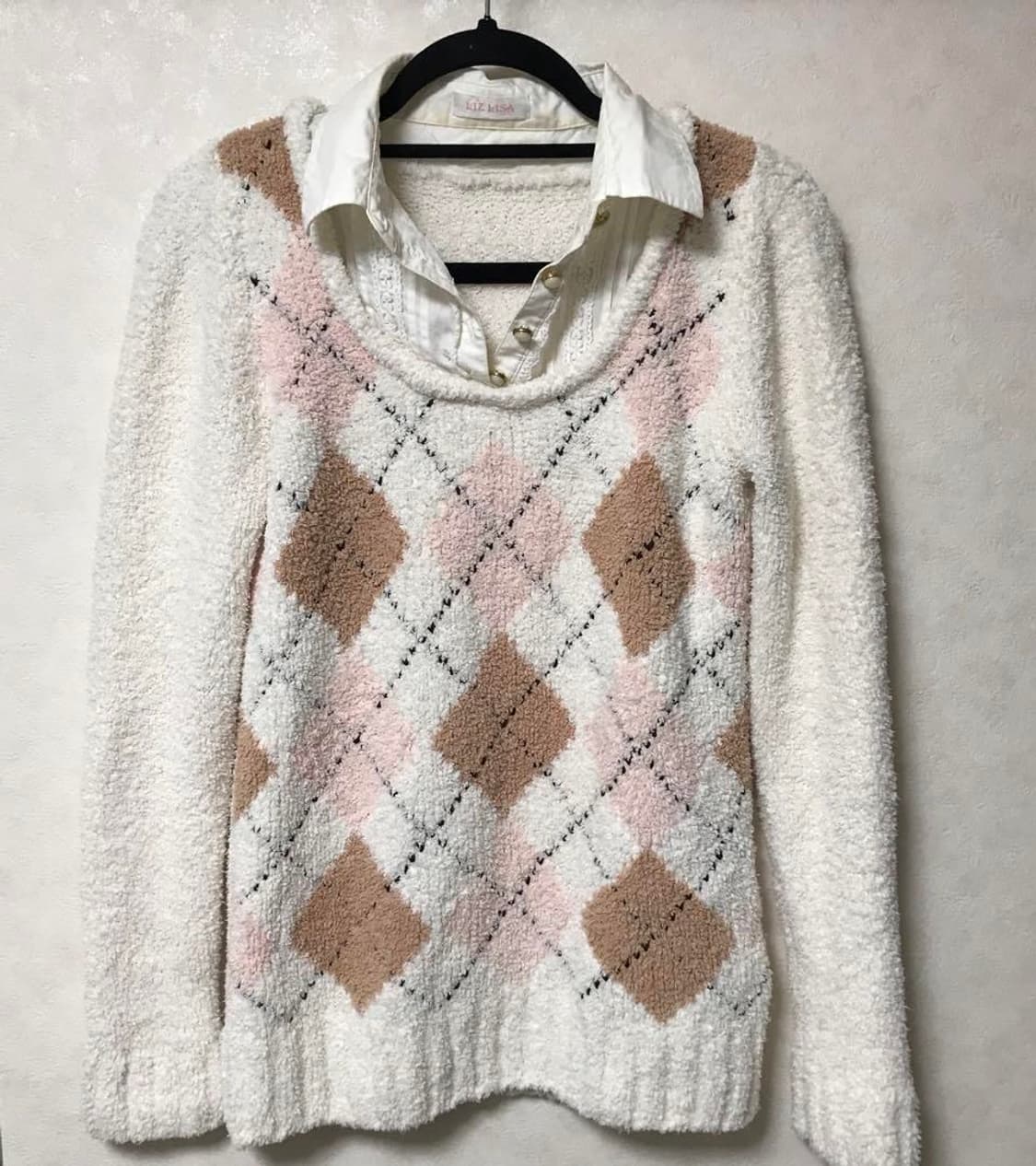 [오늘만]리즈리사 아가일 니트 상품이미지1