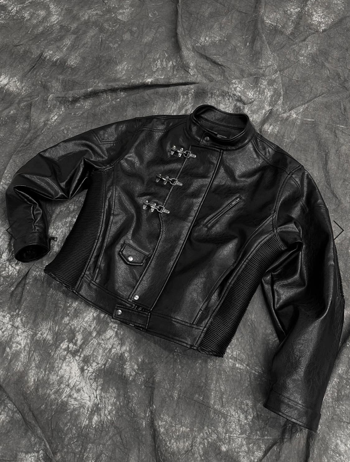 [b.access] Pu Buckle Moto Jacket(Black) 상품이미지4