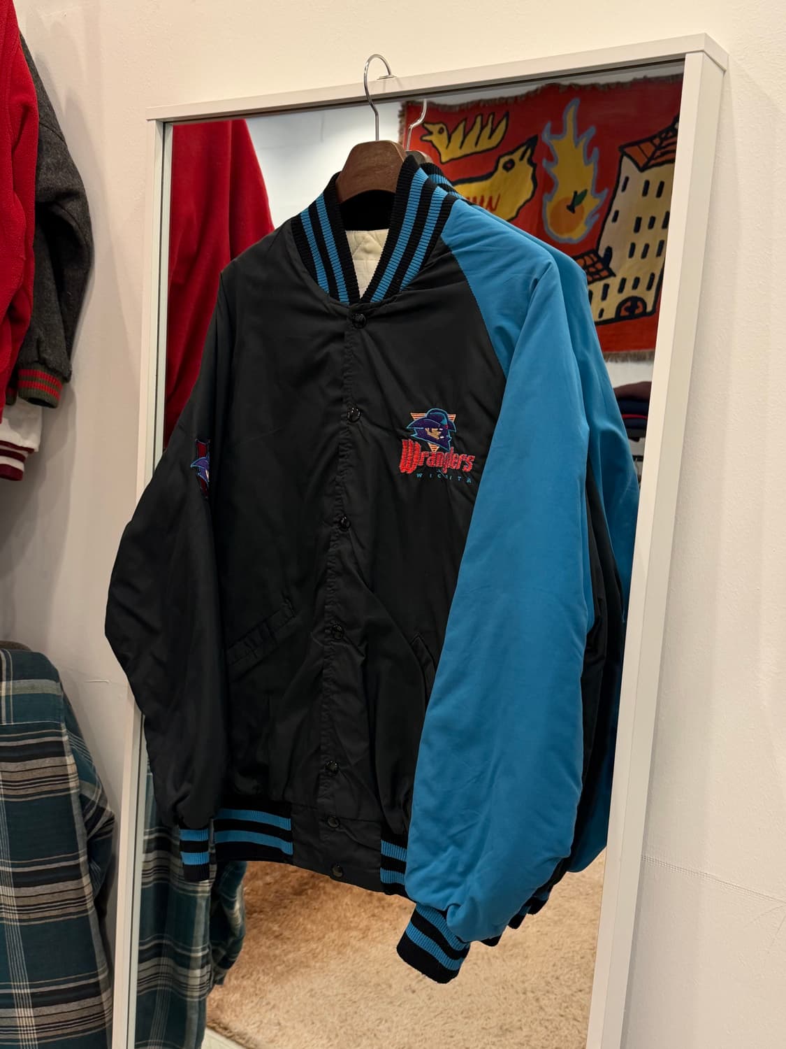 90s Vtg 빈티지 스타디움 MLB 위치타 랭글러스 새틴 자켓 상품이미지1