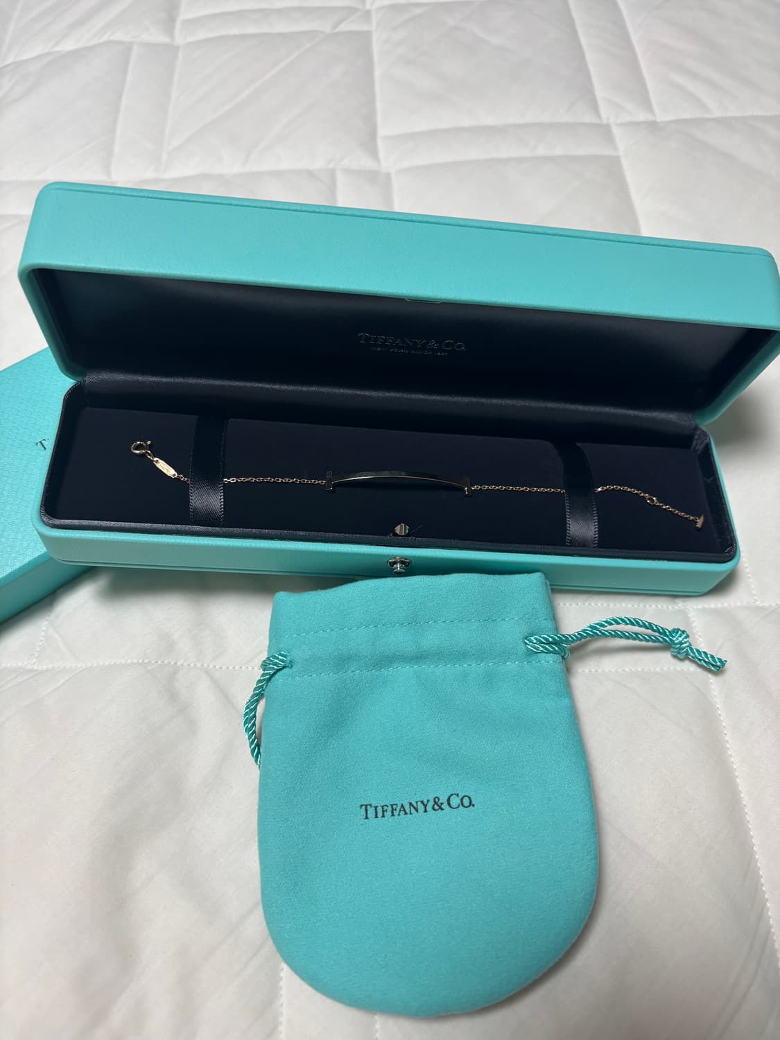 [미착용 새상품] 티파니앤코 T 스마일 팔찌 로즈골드 미디움 상품이미지1