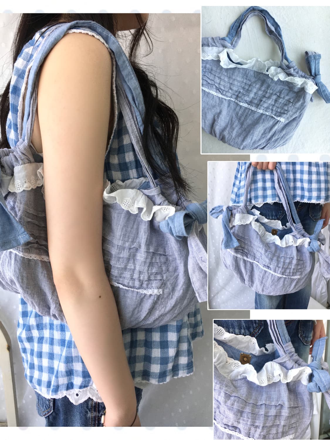 [HANDMADE] 핸드메이드 리본 토트백 모리걸 상품이미지1