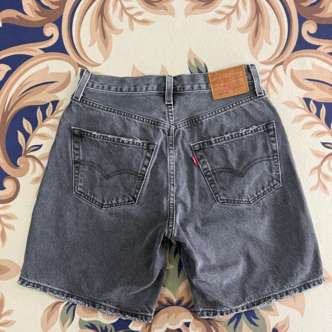(26)리바이스Levis 501 90s 흑청데님 반바지 상품이미지1
