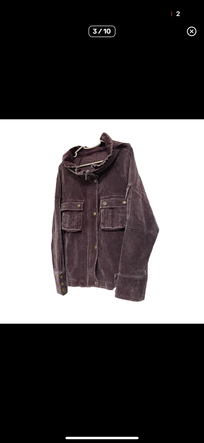 Dark purple velvet 2way hood jacket 상품이미지3
