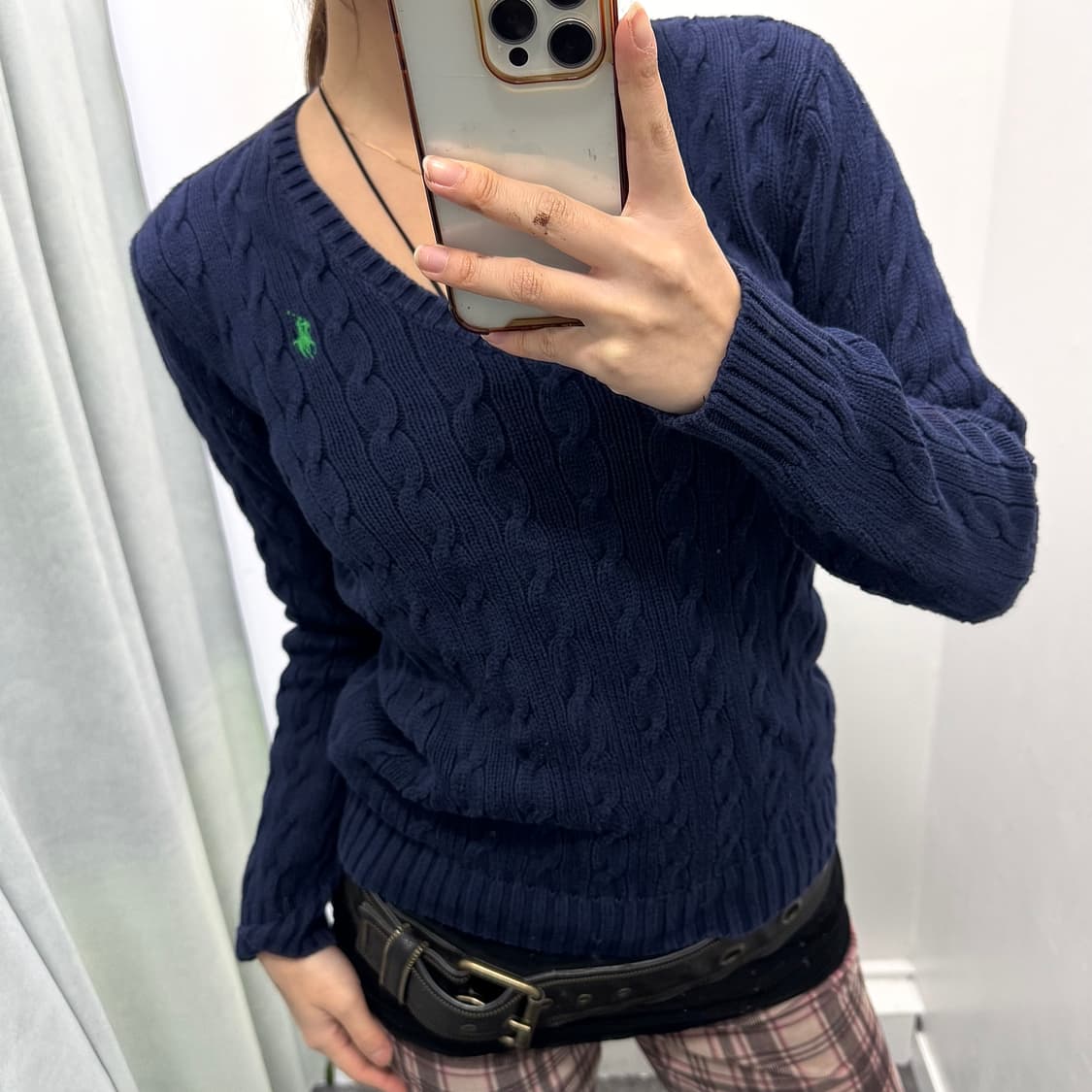 폴로 스포츠 네이비 꽈베기 니트 상품이미지2