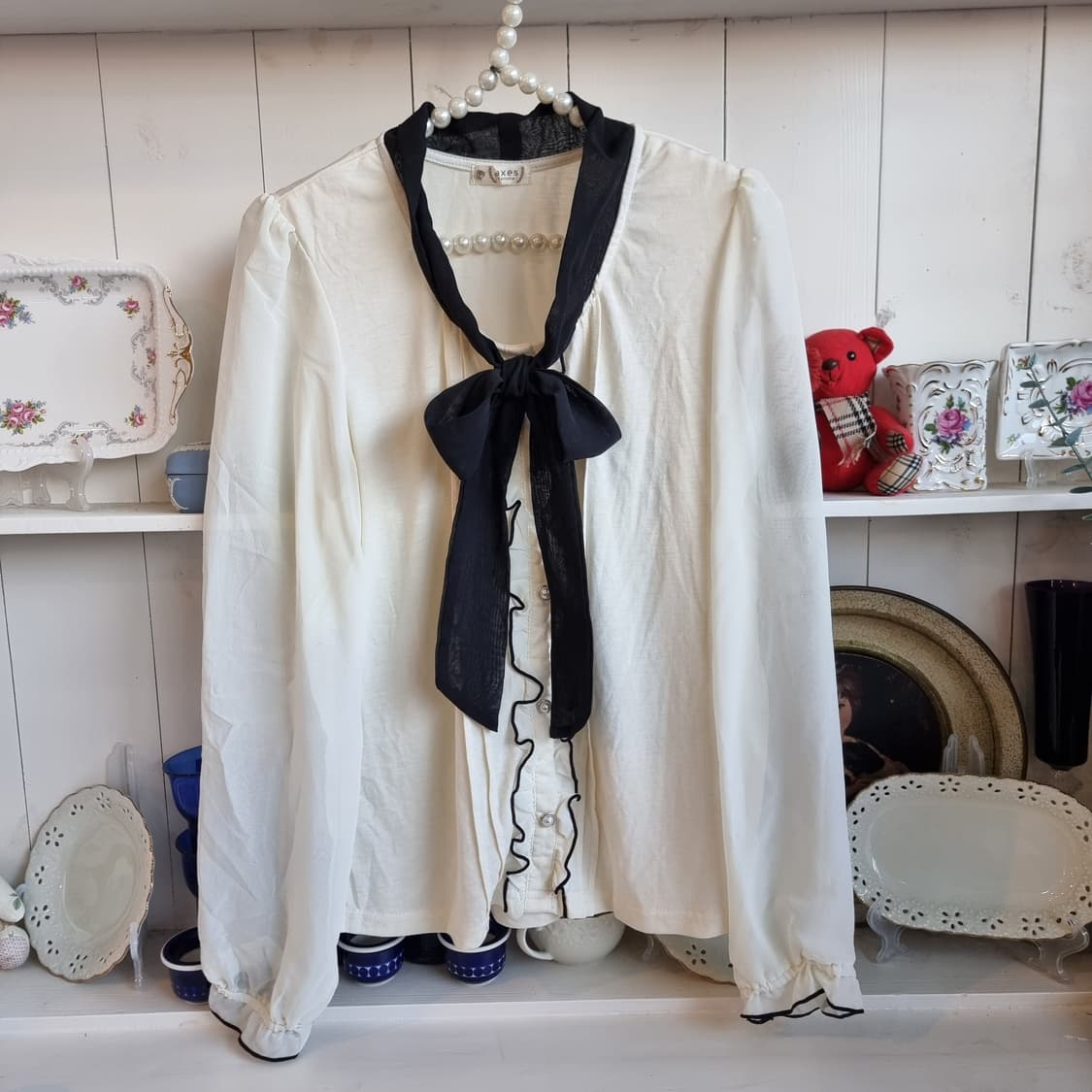 axes femme 리본 타이 블라우스 상품이미지1