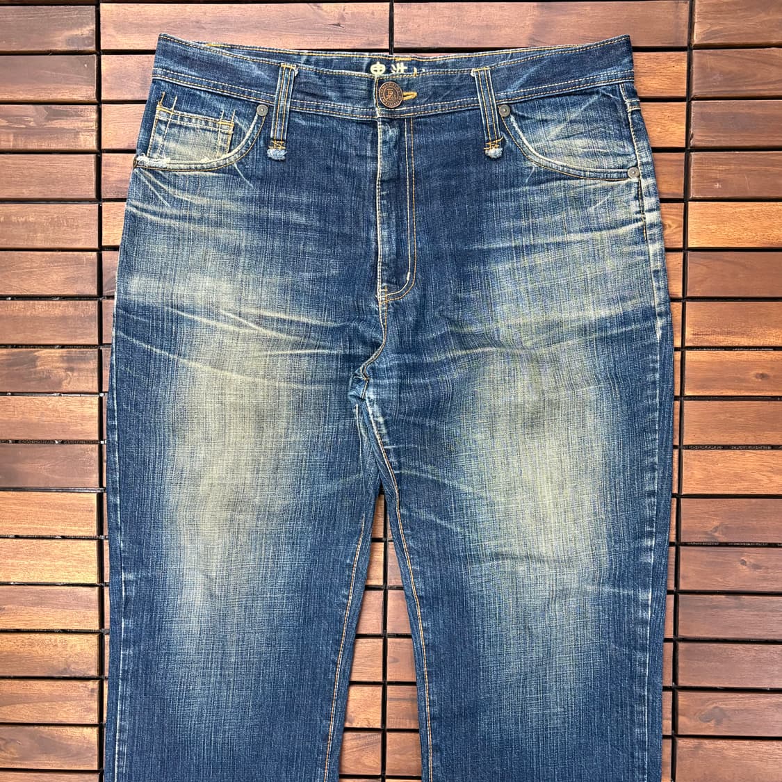 (38) 오니아라이 자수 디테일 데님 팬츠 made in JAPAN 상품이미지2