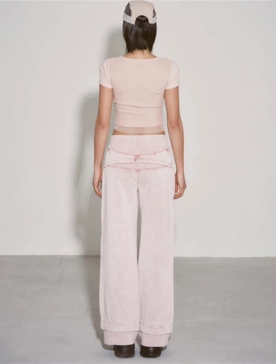 [M] 미스치프 밴딩 스웨트팬츠 워시드 핑크브라운 상품이미지2