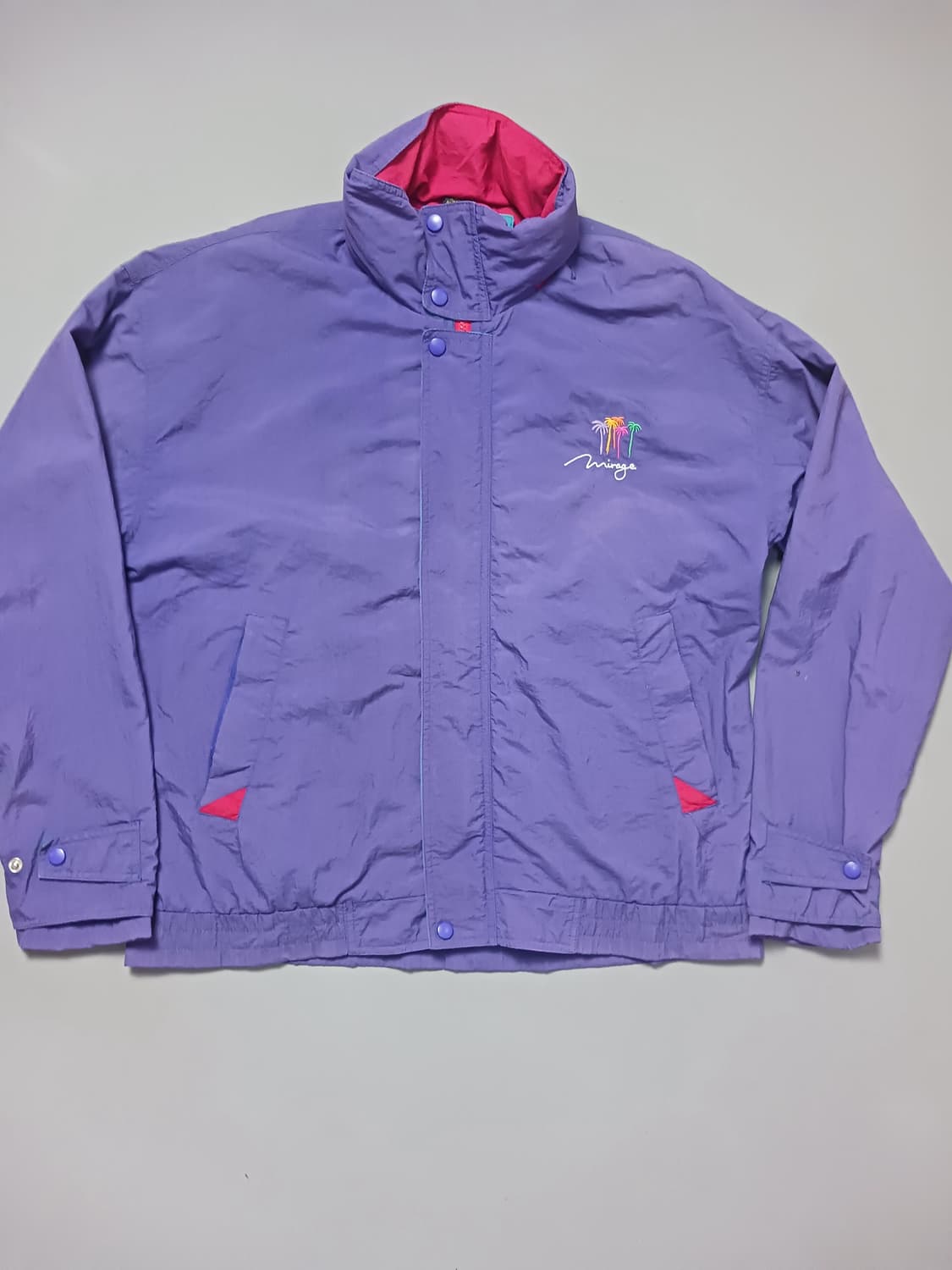 [프리] 미라지 90s 라스베가스 퍼플 히든후드 바람막이 자켓 상품이미지1