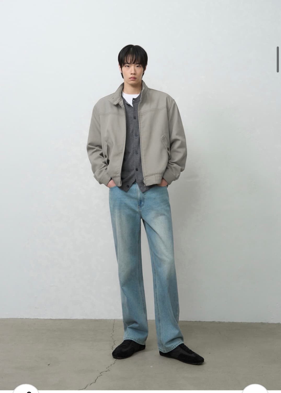 (새상품)(L) 드로우핏 이글 해링턴 워싱 자켓[LIGHT GREY]판매 상품이미지5