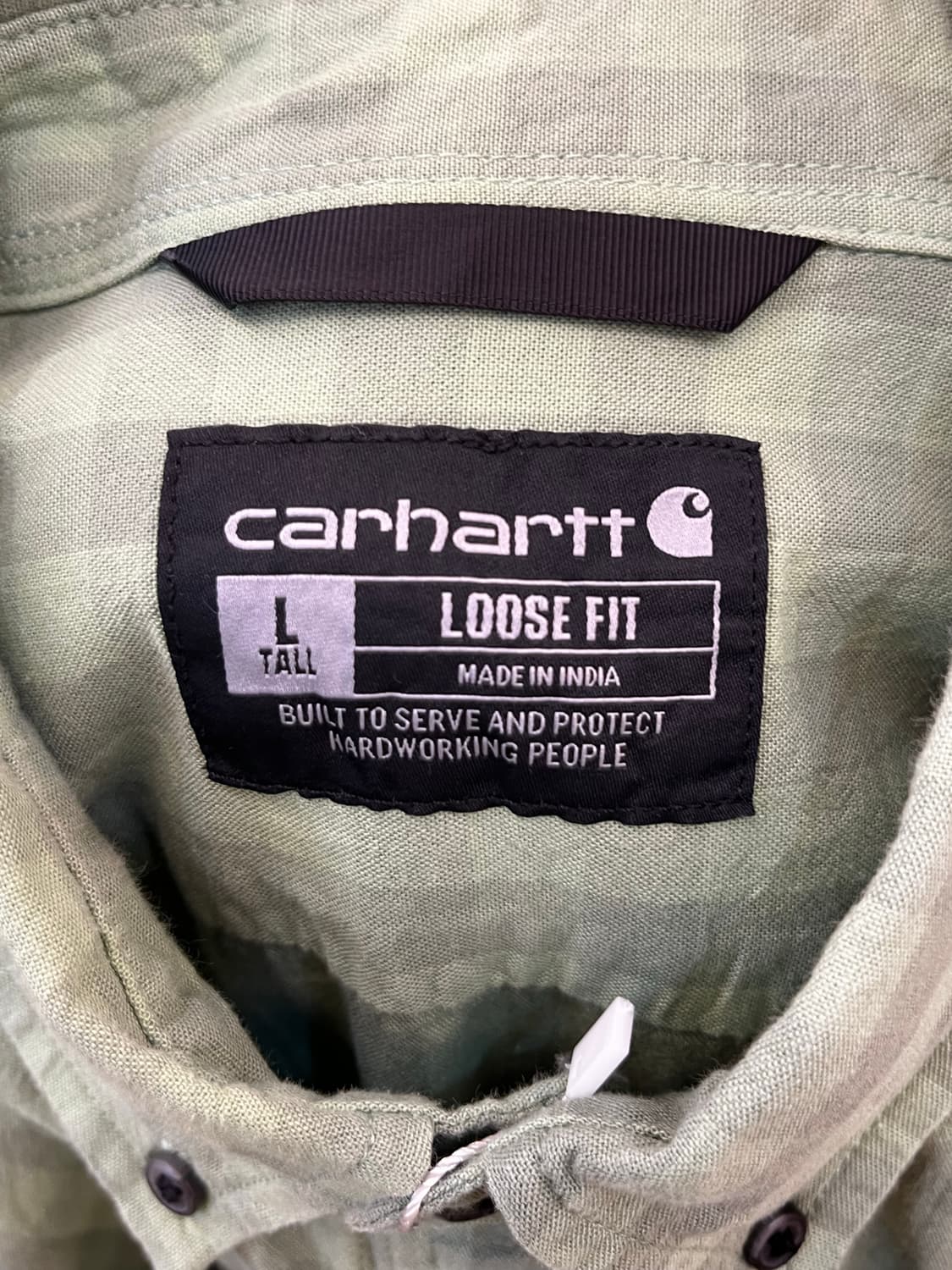 칼하트 더블 포켓 체크 반팔 셔츠 그린 상품이미지8