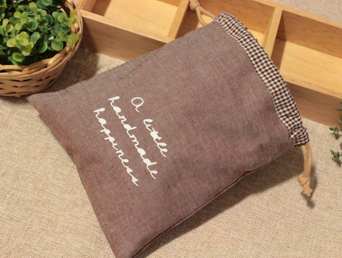 핸드메이드 브라운 스트링 파우치 상품이미지3