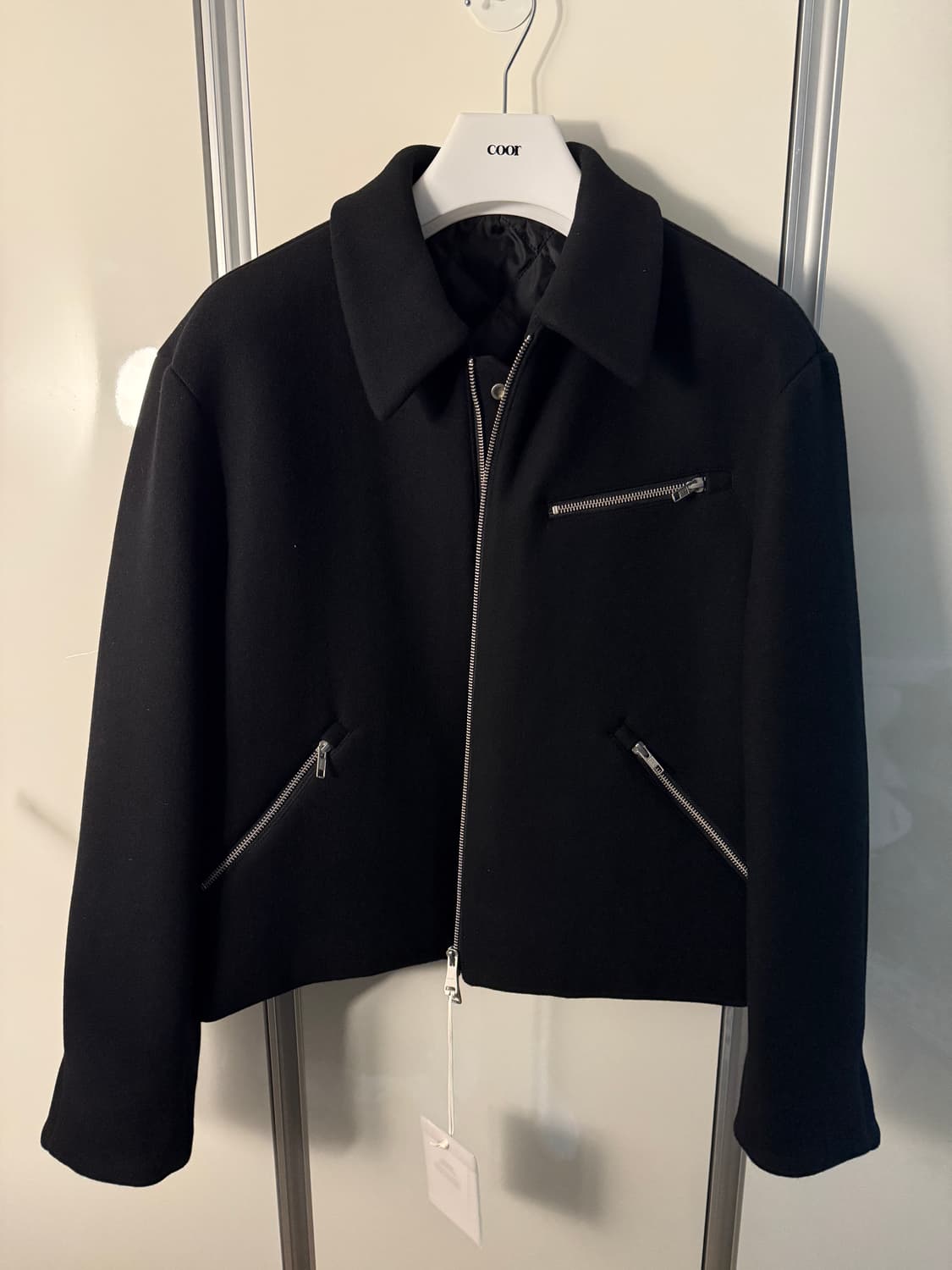 (새상품) 쿠어 더블 페이스 울 미니멀 멀티 집 자켓 (블랙) 상품이미지4