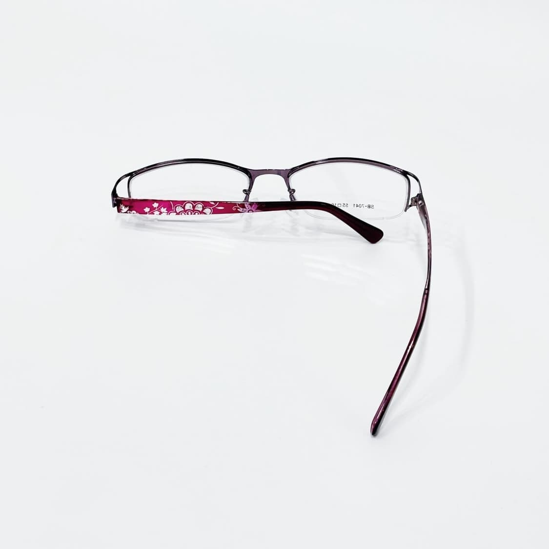 SUNBAN 퍼플 플라워패턴 반무테 데드스탁 빈티지안경 상품이미지3