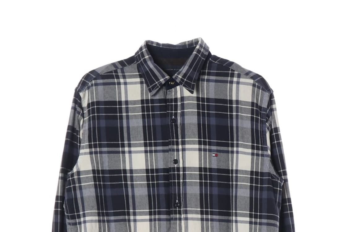 타미힐피거 빈티지핏 배색 체크 셔츠 S 상품이미지3