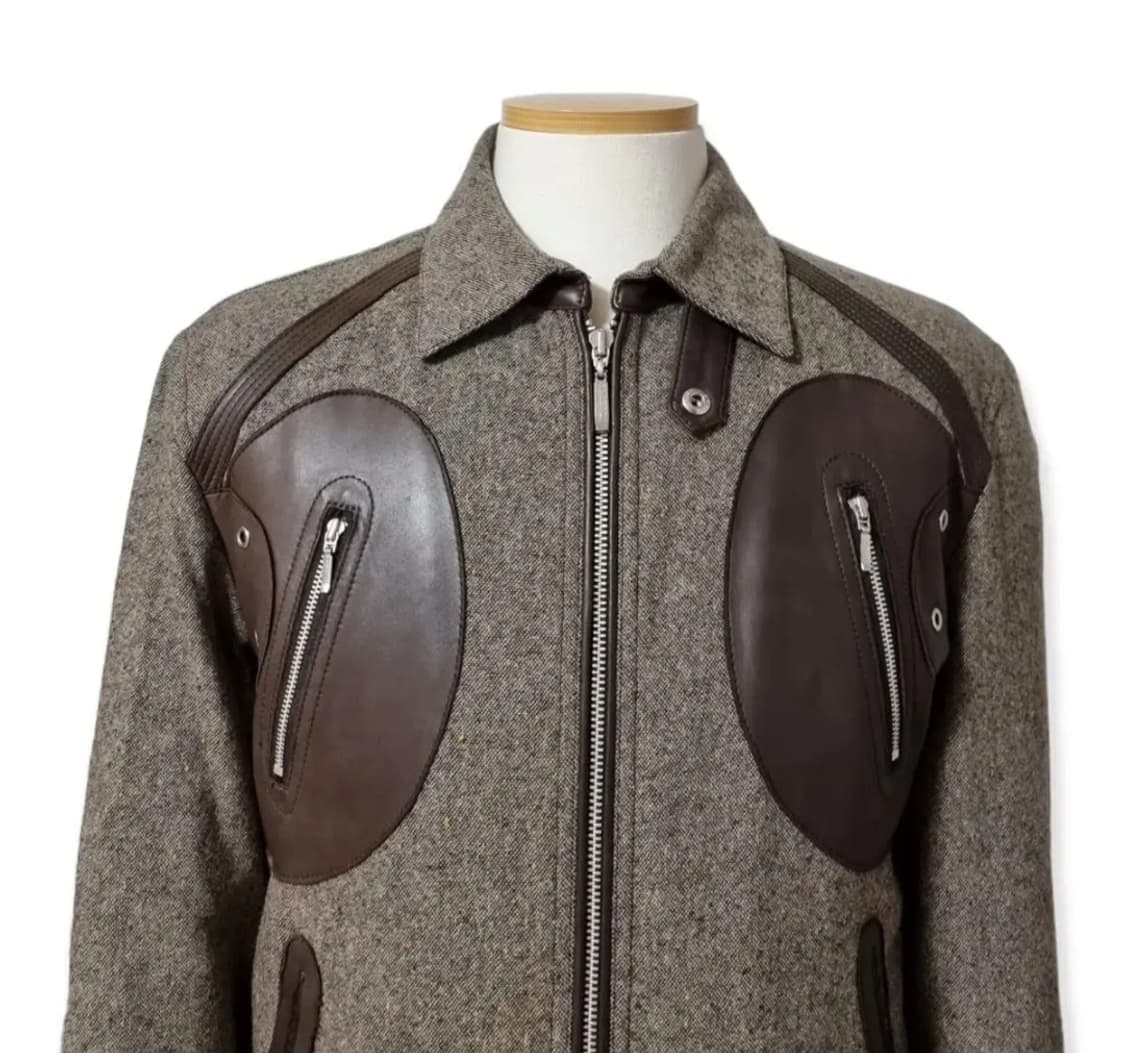 (M) 버버리헤링본자켓 버버리블랙라벨 버버리가죽자켓 상품이미지6