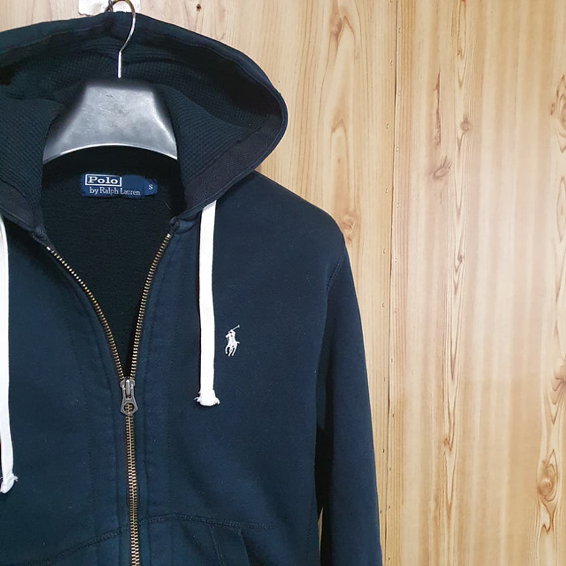 폴로 랄프로렌 포니 로고 써멀 후드 집업 블랙 s 상품이미지2