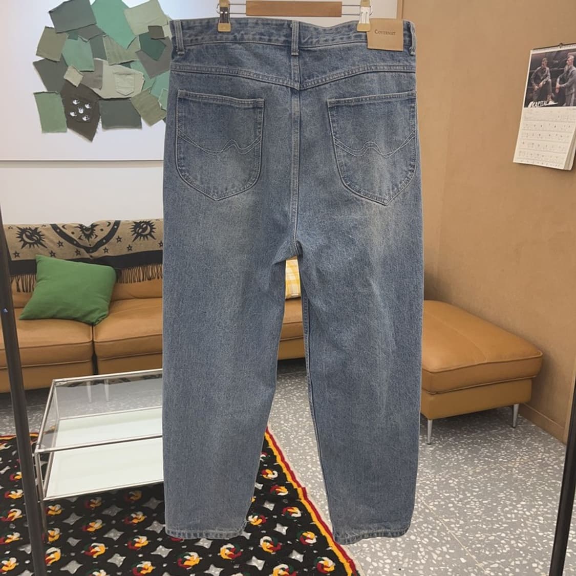 커버낫 모던 빈티지 캐주얼 와이드 연청 데님팬츠 XL C08508 상품이미지4