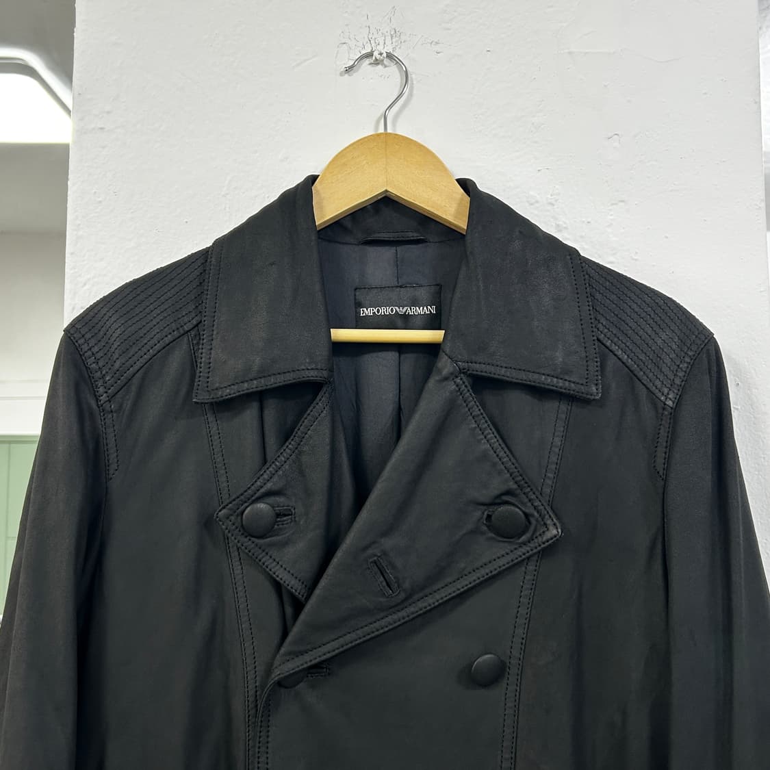 엠포리오 아르마니 레더 더블 코트  상품이미지5