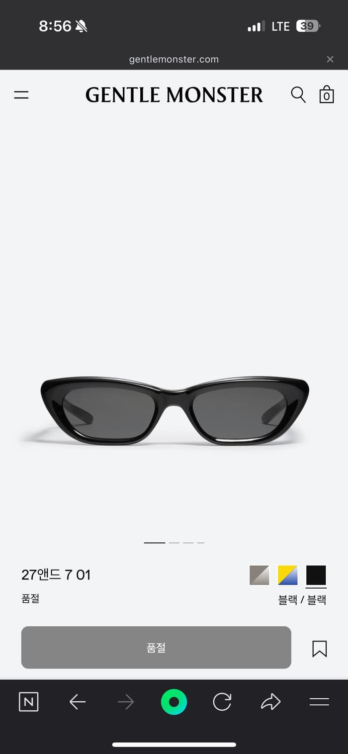 젠틀몬스터 볼드 27and7 선글라스 풀박스  상품이미지1