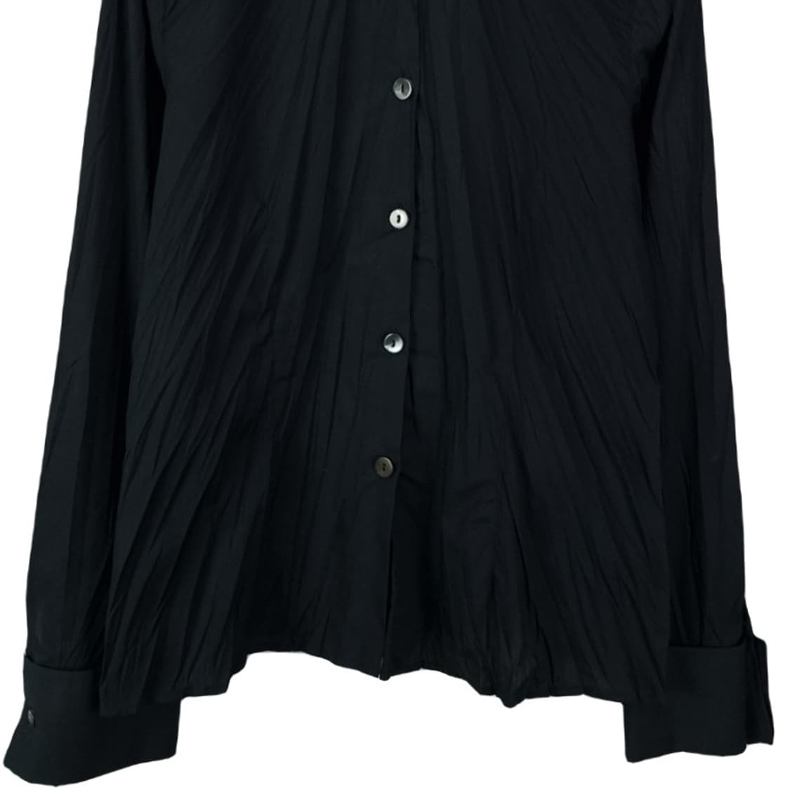 [아르마니 콜레지오니] 링클 플리츠 주름 셔츠 블라우스 블랙 P01496 상품이미지5