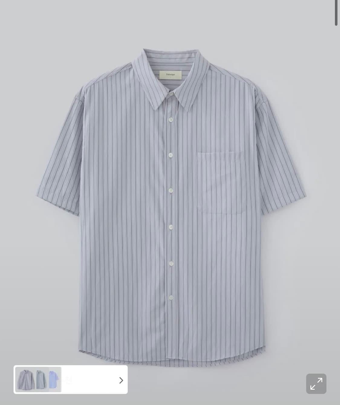 파브레가 로렌 스트라이프 하프 셔츠 스카이블루  상품이미지1