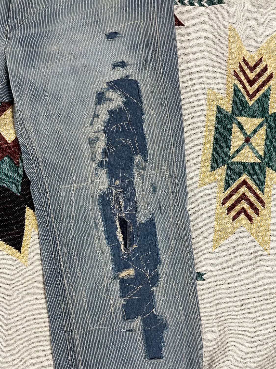 RRL 빈티지5포켓 리페어 인디고 팬츠 상품이미지4