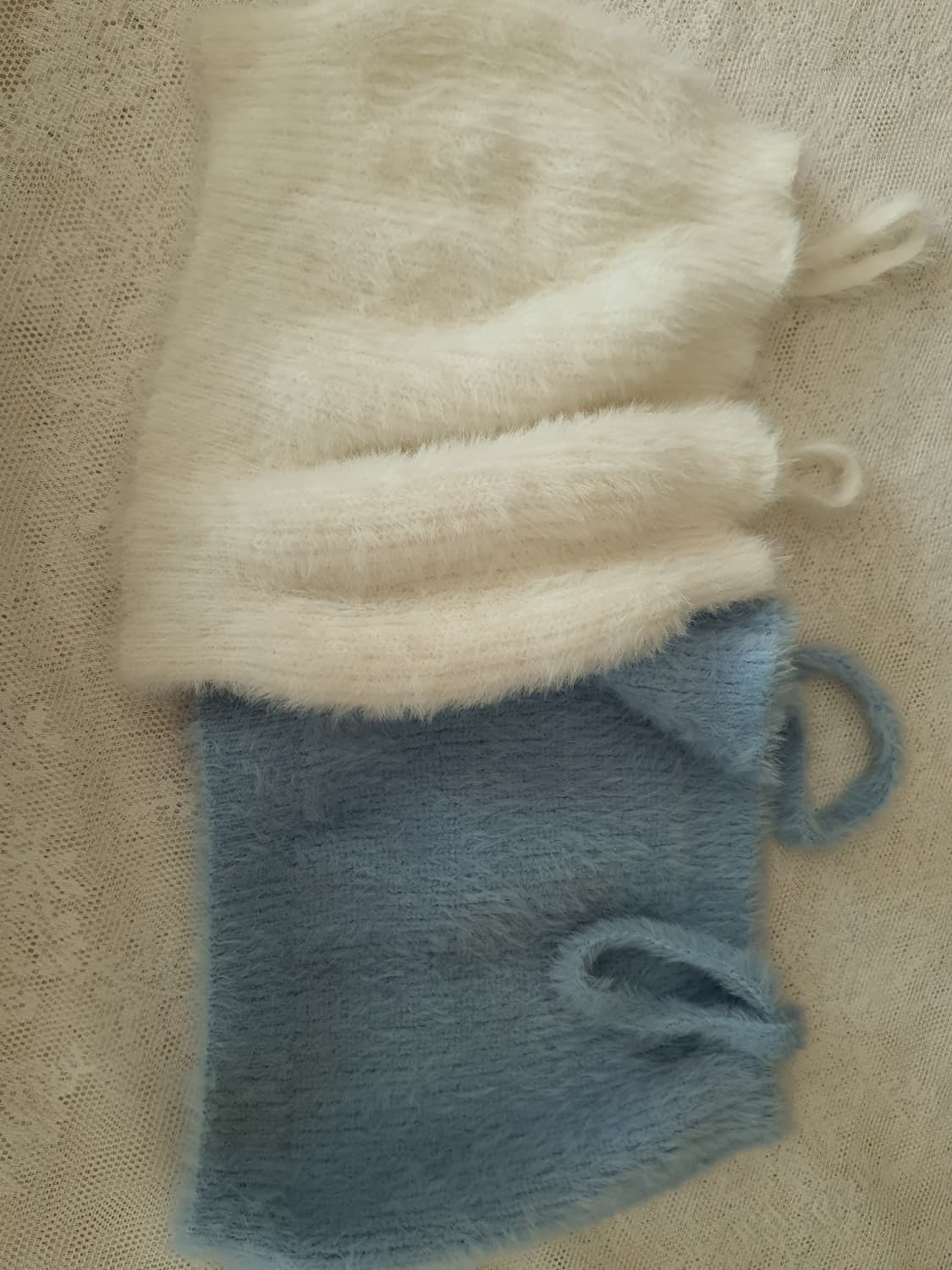 [빈티지] 앙고라 퍼 나시 화이트/블루 일괄 상품이미지2