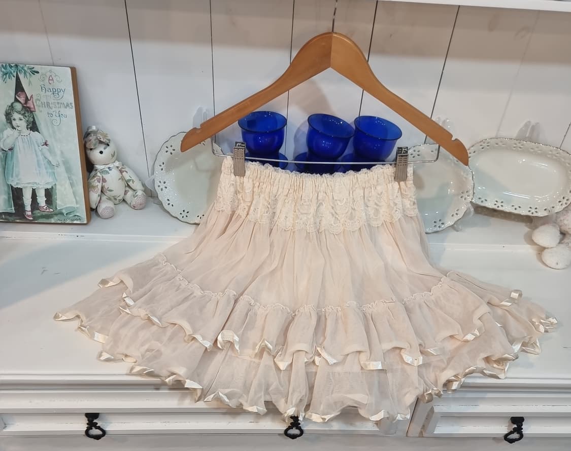 Rosita(로지타) 쉬폰 레이스 티어드 스커트 상품이미지4