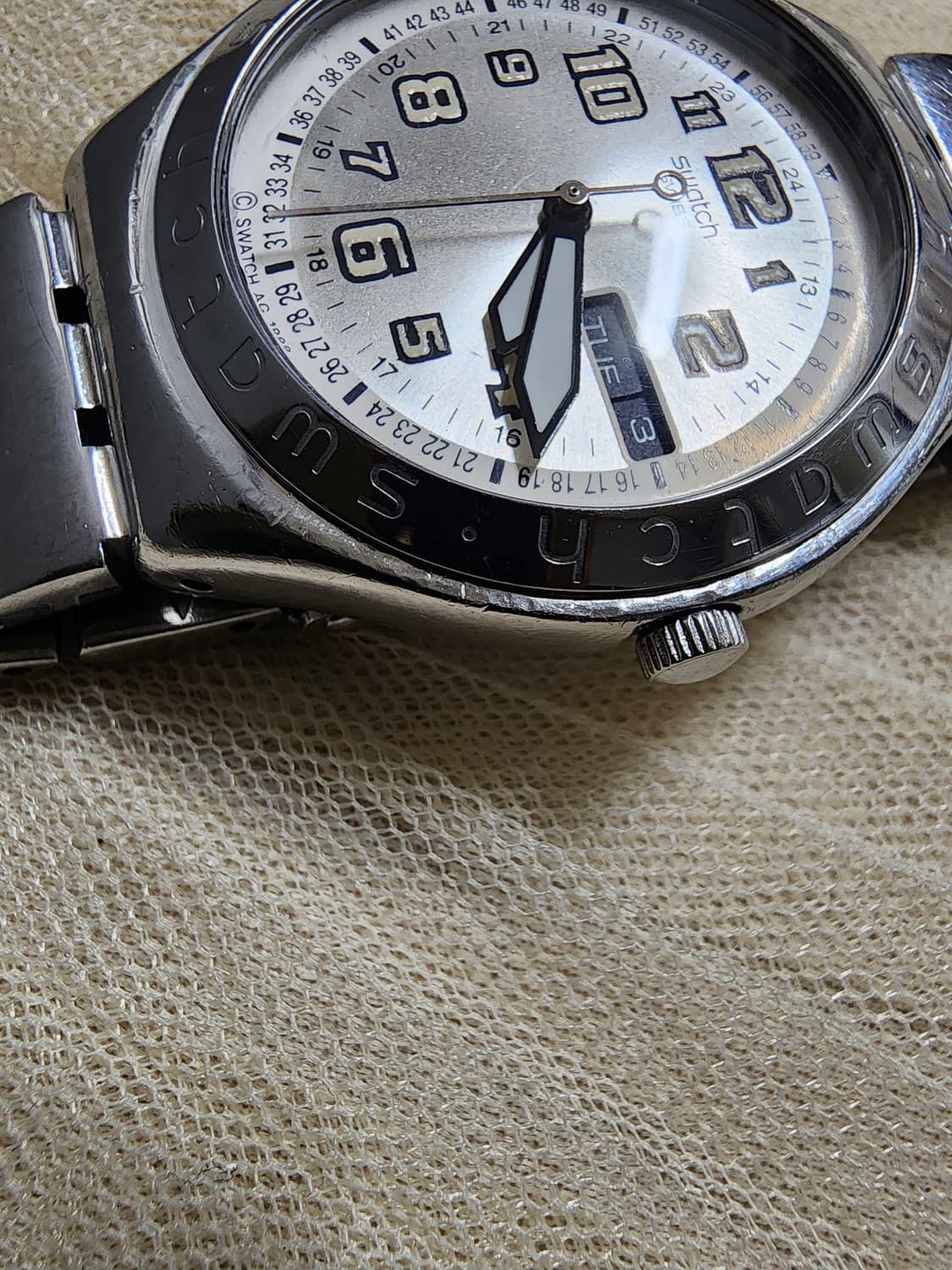 빈티지 스와치 아이러니 AG 1999 메탈 실버 시계 상품이미지9