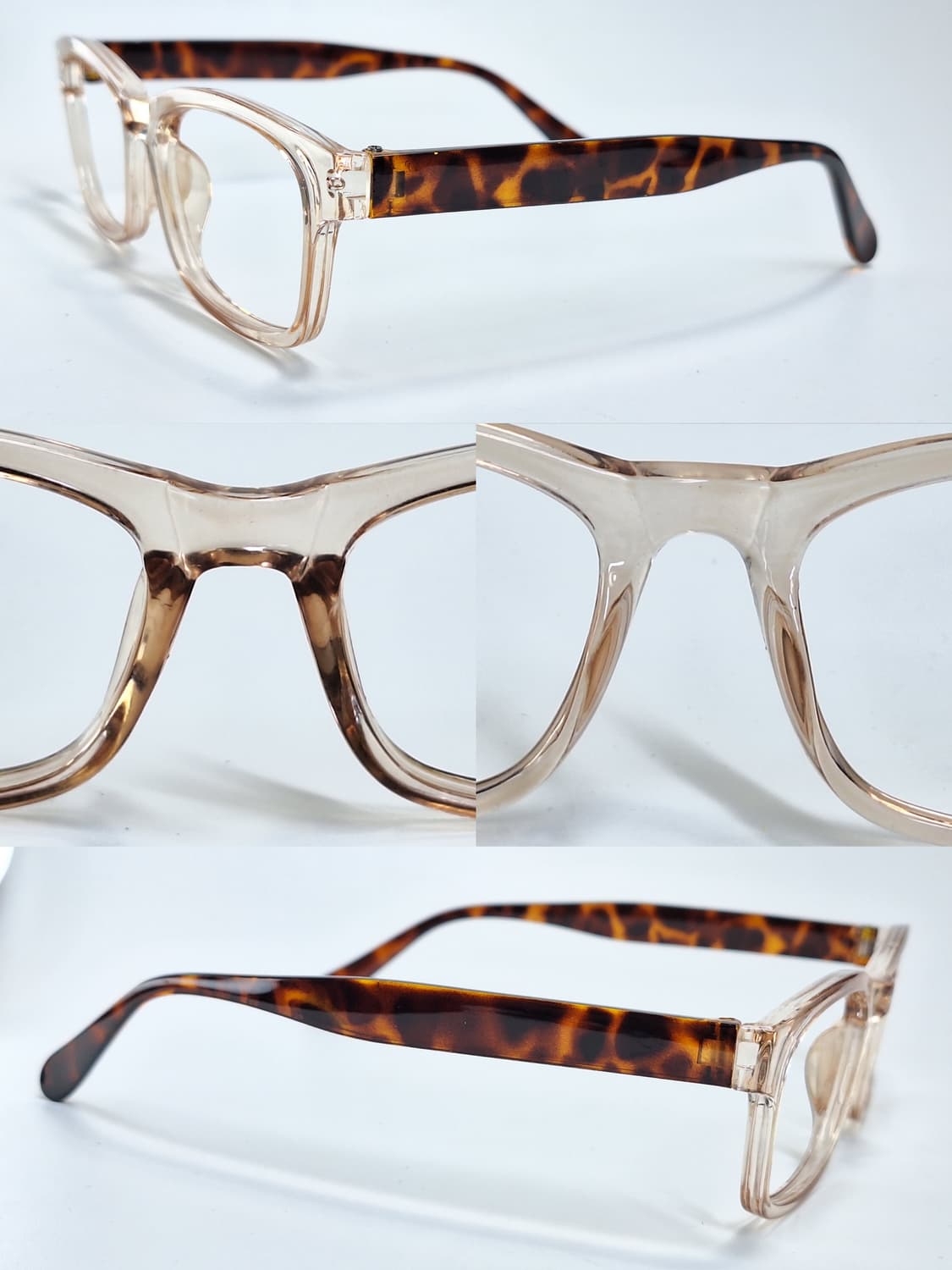 투명 호피 스퀘어 안경테 일본 수입 y2k 패션 아이웨어 클래식 레트로  상품이미지3