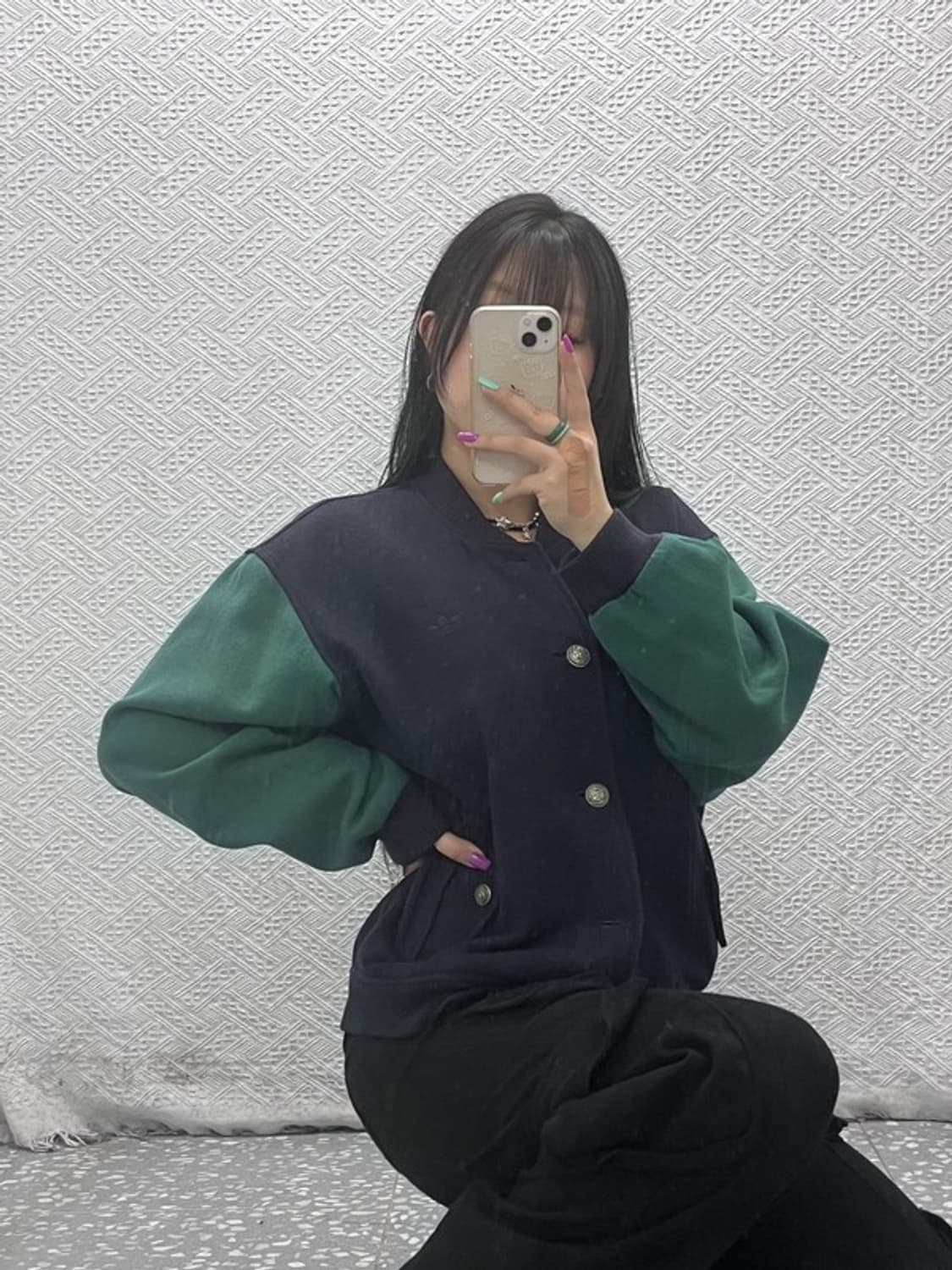 아디다스 레트로 90's 딥그린 슬리브 바시티 자켓 105 C07364 상품이미지1