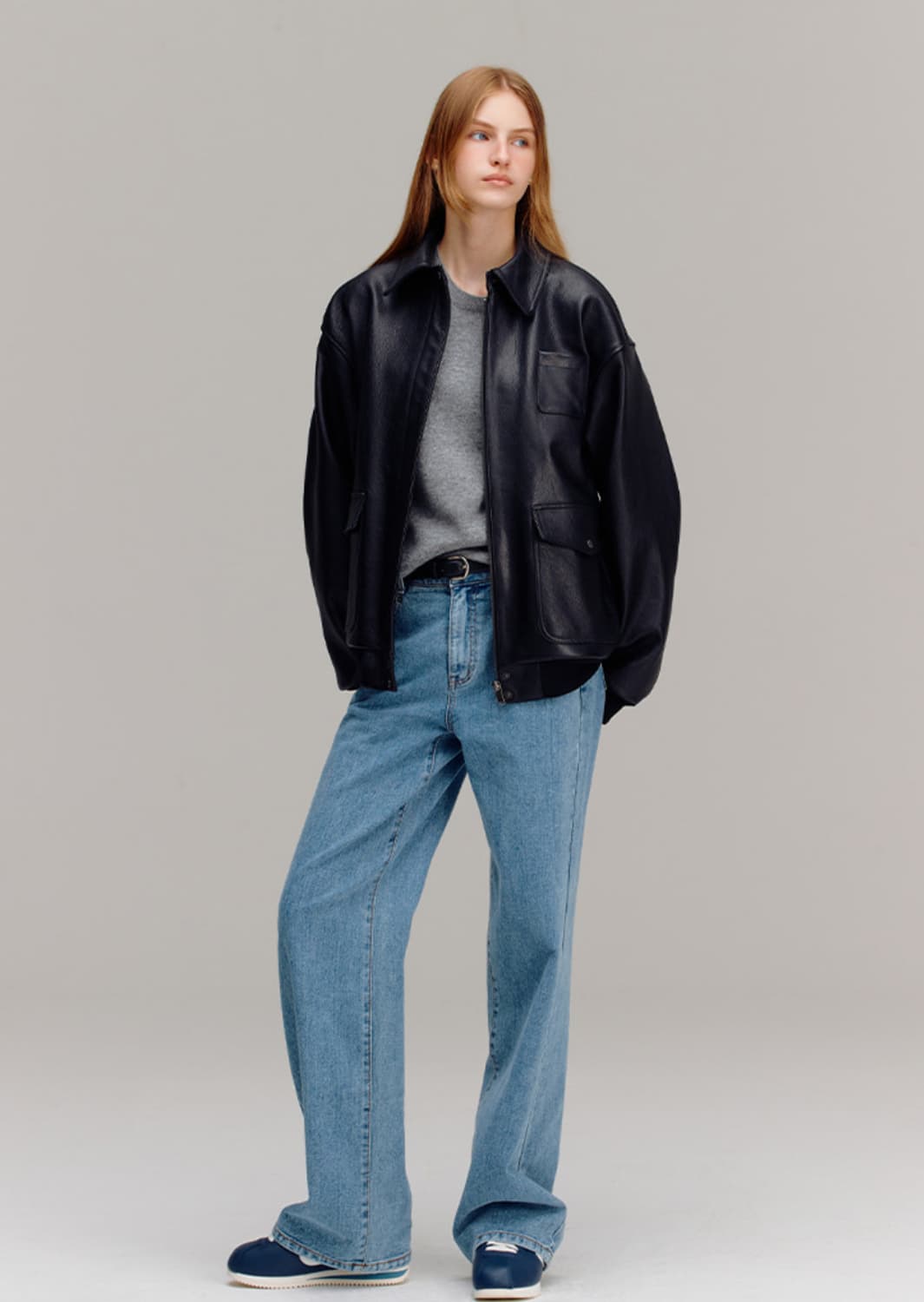 앤드유 테겔 리얼 레더 봄버 자켓 (Black) 상품이미지3