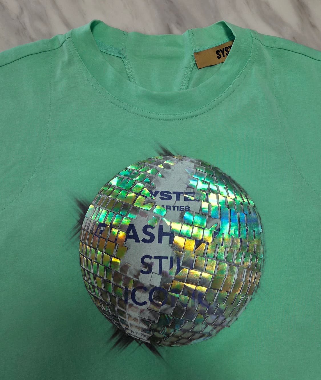 시스템 여성 미러볼 그래픽 티셔츠 상품이미지3