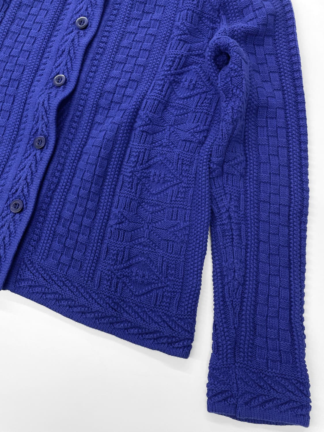 빈티지 엘엘빈 퍼플 블루 코튼 니트 가디건 상품이미지7