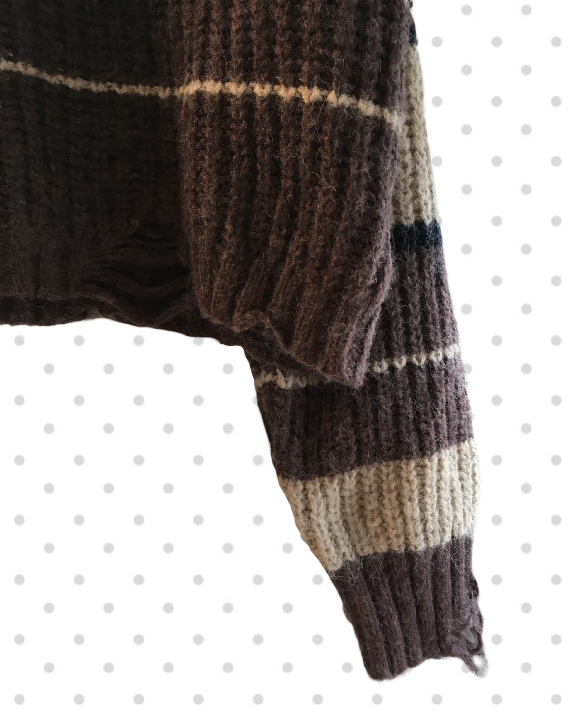 VINTAGE STRIPE CROP KNIT BROWN 상품이미지8