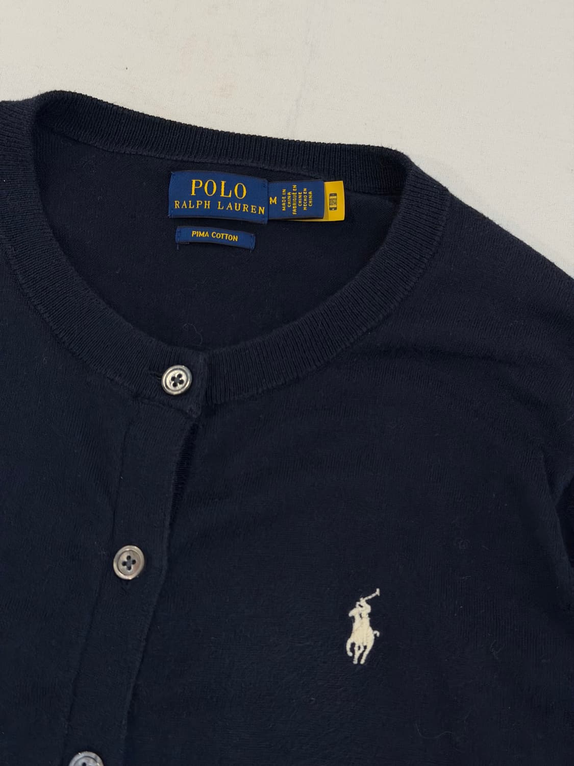 폴로 랄프로렌 큐알탭 라운드넥 니트 네이비 상품이미지2