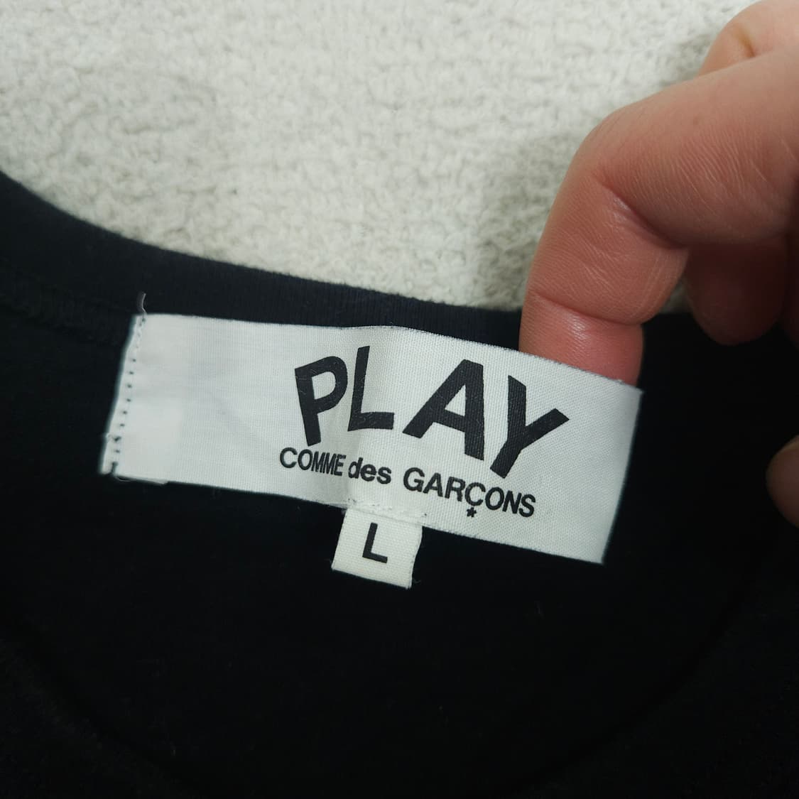 꼼데가르송 하트 와펜 반팔티 L 블랙 상품이미지4